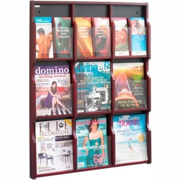 Expose 9 Magazine 18 Pamphlet Display - Mahogany/Black, Safco, Mfr#: 5702MH